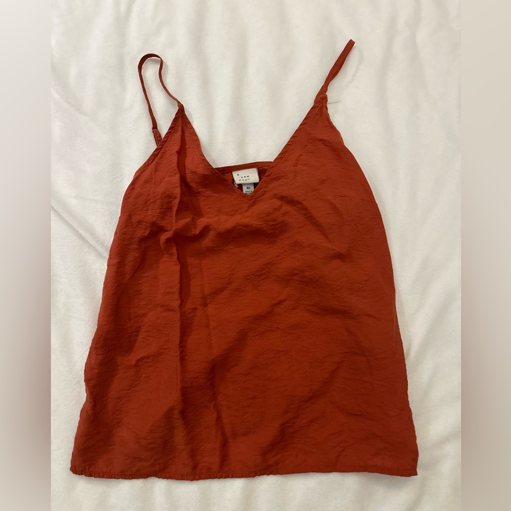 A New Day Rust Orange Cami Tank Top, Size XS